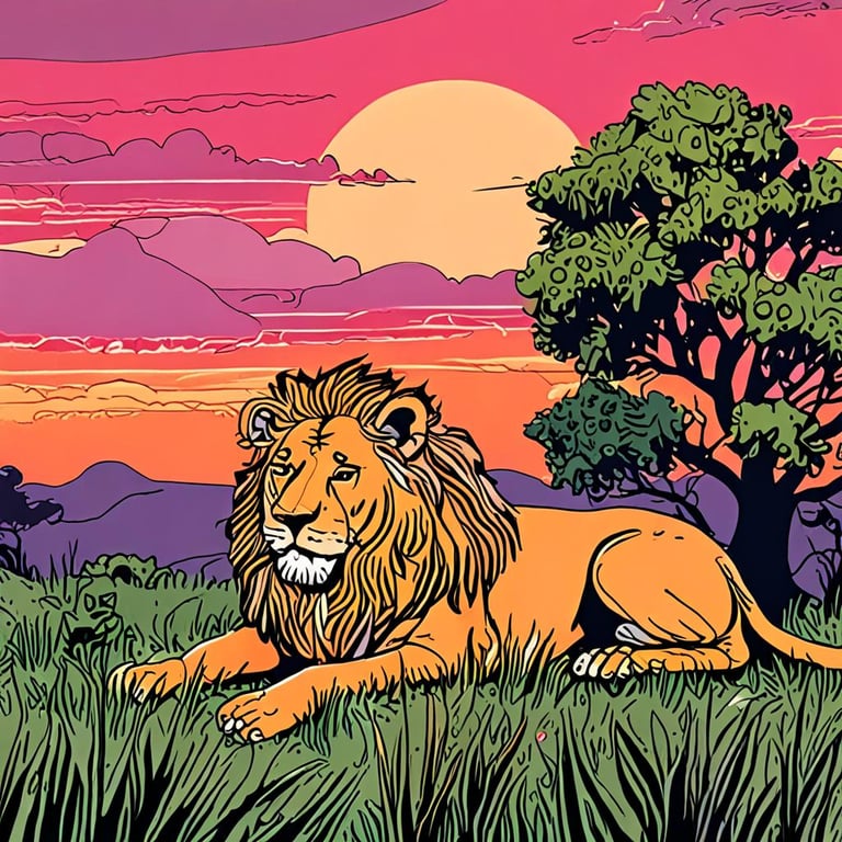 cartoon lion